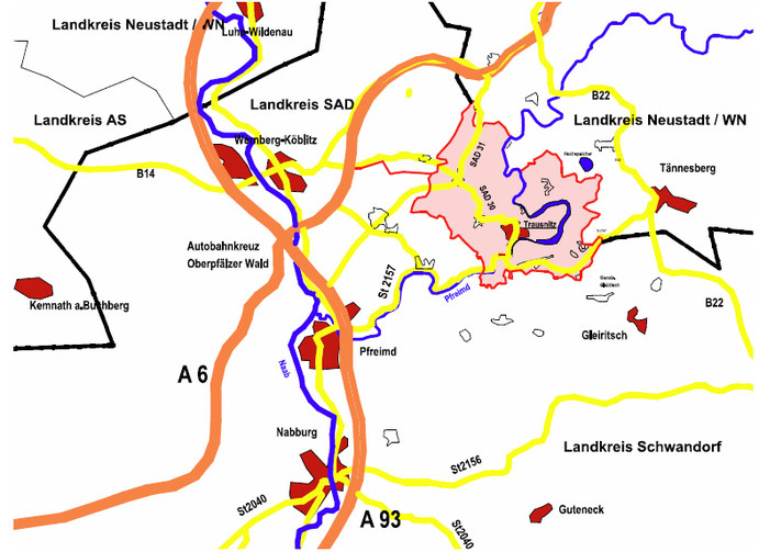 Trausnitz - regionale Anbindung